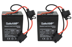 SafeAMP battery pack of two blue 6V units for reliable Power Wheels playtime.