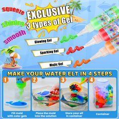 SaFeli luminescent gel adds glow-in-the-dark magic for play.