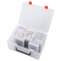 Saichotoy trading card storage box with capacity for 800 cards across Pokemon, MTG, and Yu-Gi-Oh.