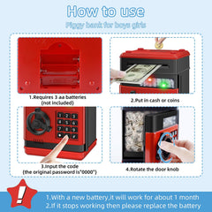 Saidrip piggy bank capacity stores up to 100 coins or 600 notes
