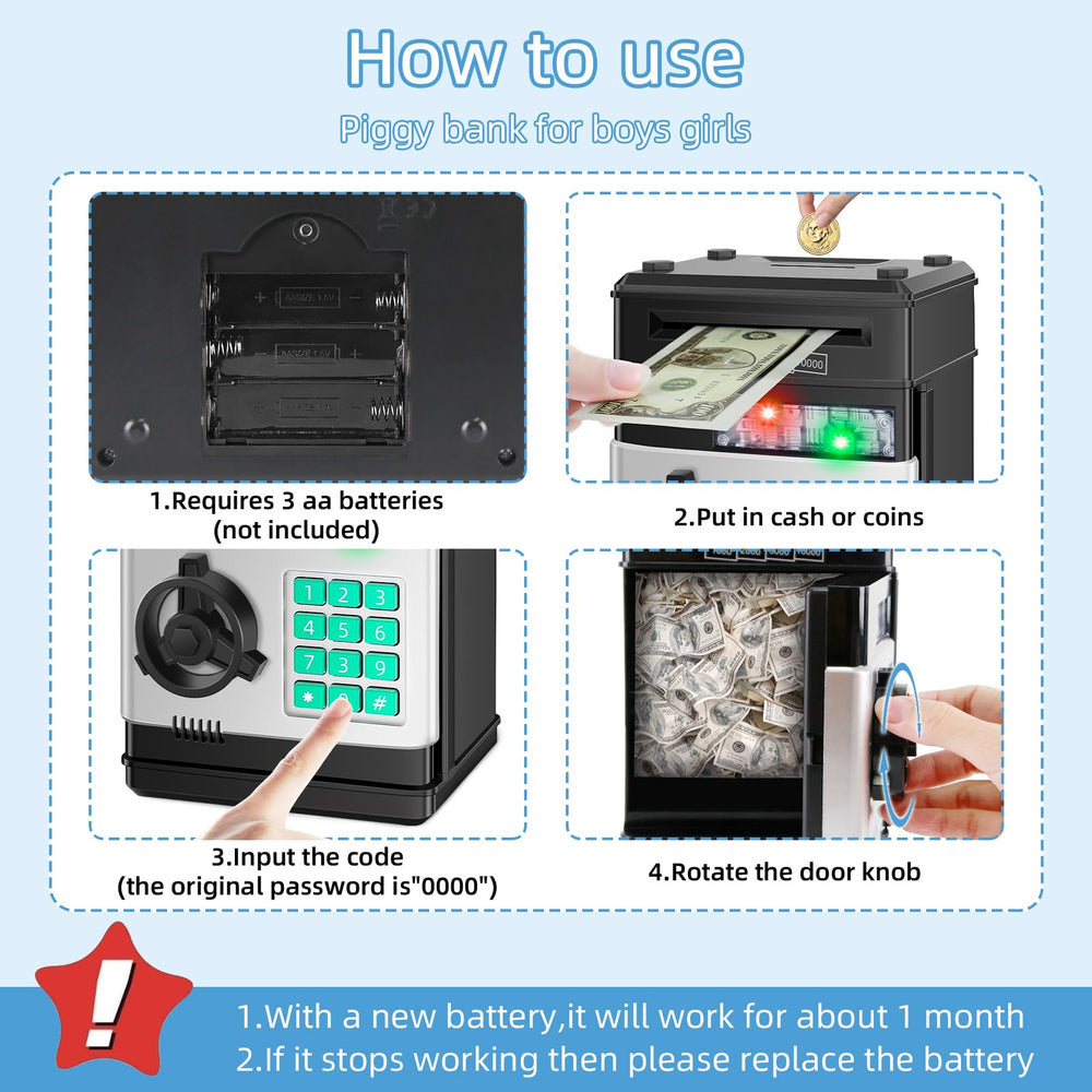 Saidrip piggy-bank money slot for easy coin and bill deposits.