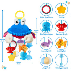 SAIMAND crab crinkly textures invite tactile exploration for tiny hands.