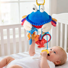 SAIMAND crab mirror sensory toy boosts visual tracking during stroller rides.