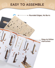 SainSmart Jr detailed wooden puzzle pieces close-up for precise assembly
