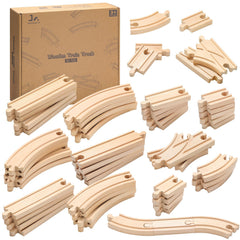 SainSmart Jr premium wooden train track with spiral bridge boosts creative routes