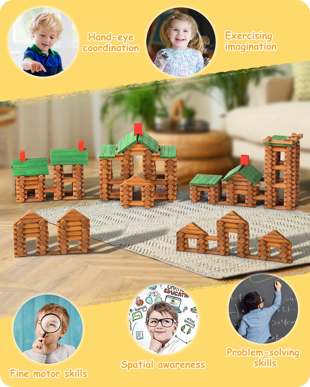 SainSmart Jr. classic log cabin designs spark timeless imaginative play.