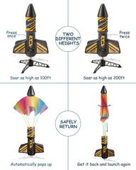 SainSmart Jr. rocket launcher outdoor-play captures kids enjoying active, educational outdoor experiments.