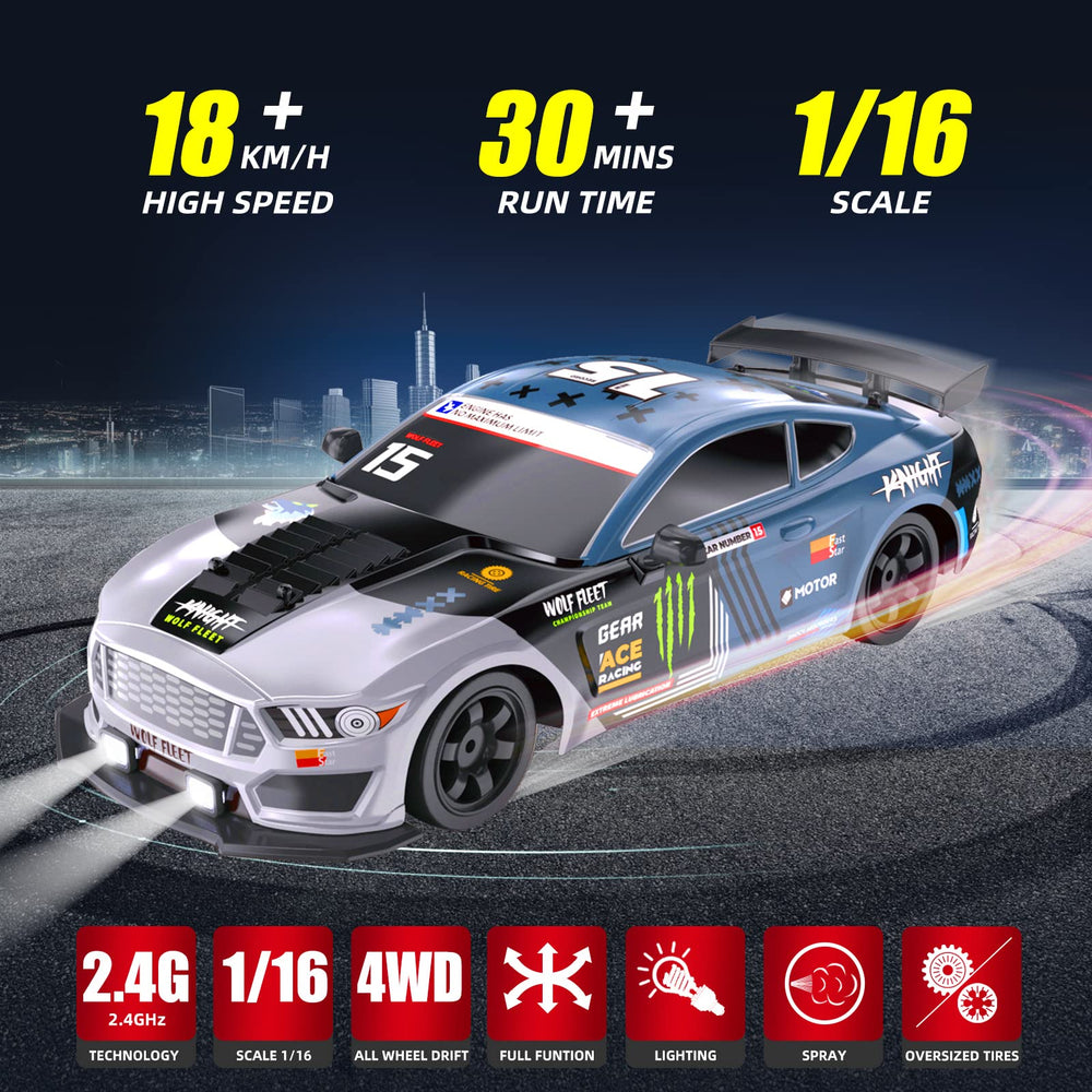 Sakeye RC Drift Car side view shows sleek profile and stability