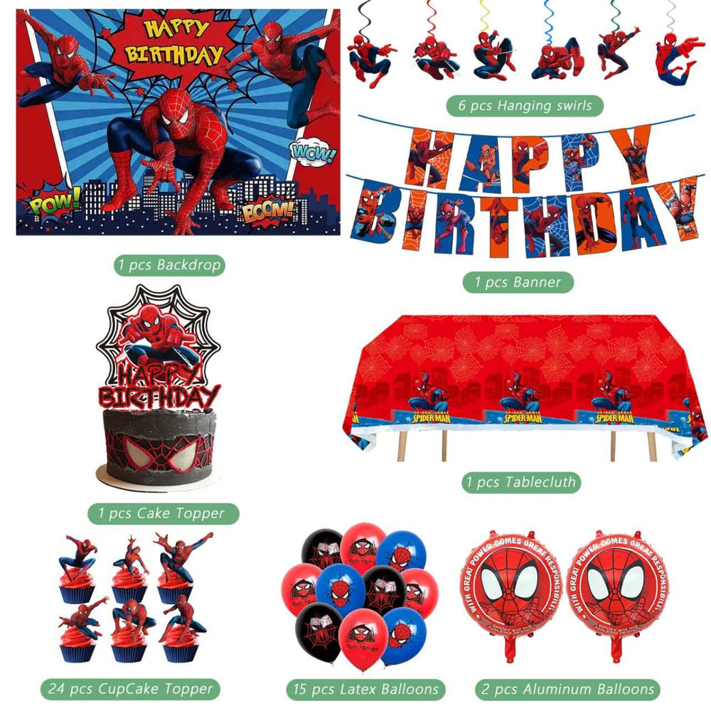 saleix Spidey banner with Happy Birthday text to elevate the theme
