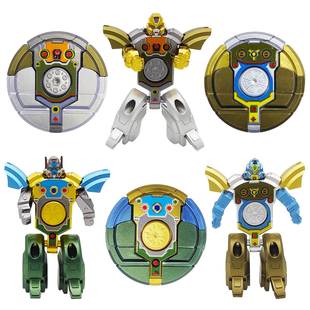 Salepo transformable fidget spinner in robot mode, gold color for focused play