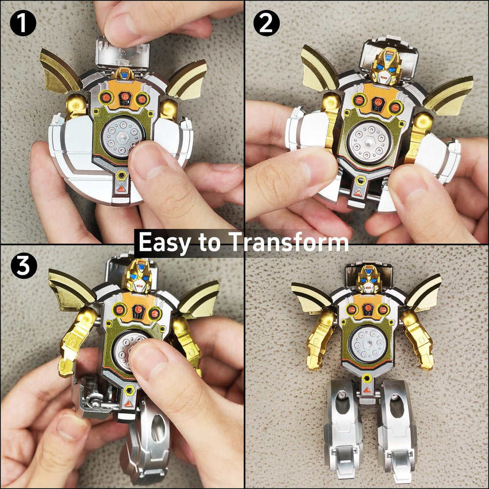 Salepo transformable fidget spinner in robot mode, green color for creative play