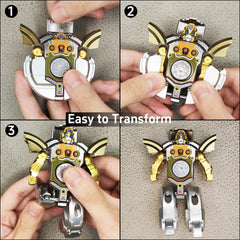 Salepo transformable fidget spinner in robot mode, green color for creative play