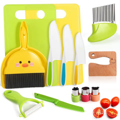 Salufo 14pc Montessori kids knife set for safe pretend cooking