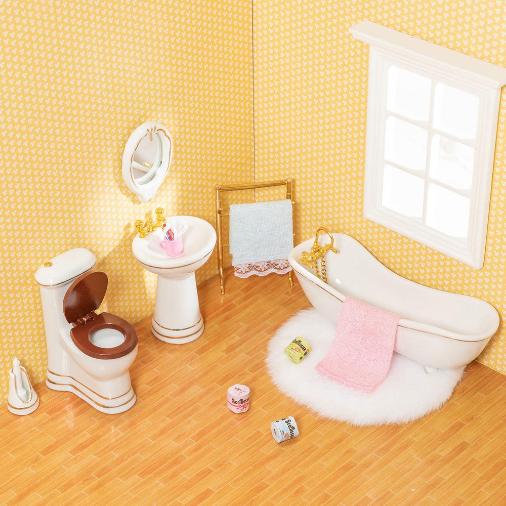 SAMCAMI ceramic dollhouse bathtub brings spa-like charm to tiny spaces.