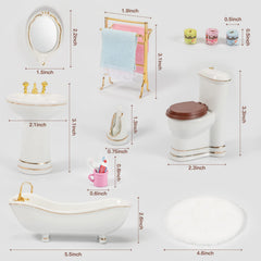 SAMCAMI dollhouse bathroom mirror adds authentic detail for miniature rooms.