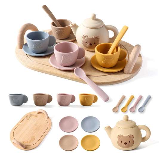 Samonyed tea party bear teapot ready for imaginative play with friends
