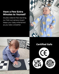 Samuel Sensory safe, durable 700 GSM card with rounded corners for gentle handling.
