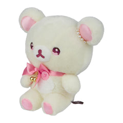 San-X Korilakkuma plush side view highlights soft fur and display-ready charm.