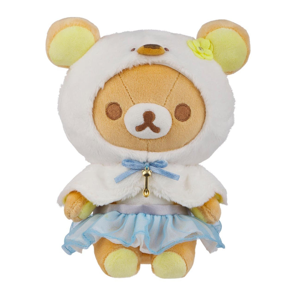San-X Rilakkuma Swan Series plush front view with ultra-soft fabric for cuddling.