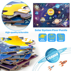 SANANT Jumbo Solar System Floor Puzzle shows an assembled space scene on the floor.