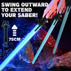 SANCO retractable sabers extend from 10 to 30 inches for dynamic action