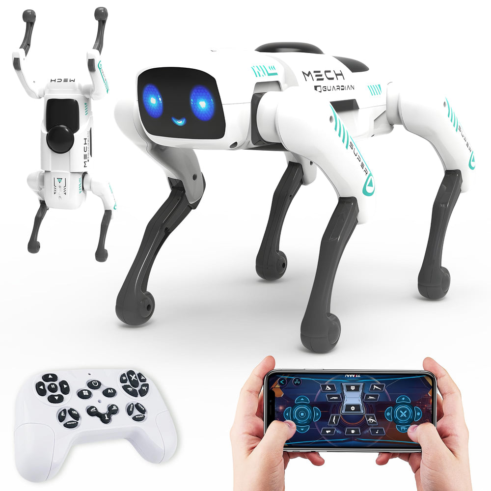 SANCO Smart Robot Dog demonstrates remote-control actions for interactive play.