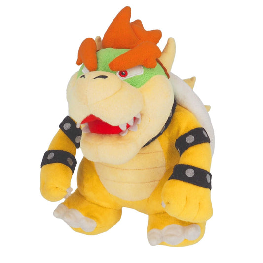 Sanei Bowser plush from the front view, ideal for display and collectibility.