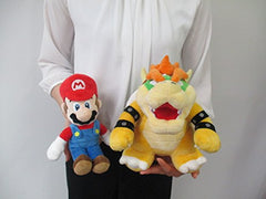 Sanei Bowser plush side view highlighting soft texture for cozy hugs.