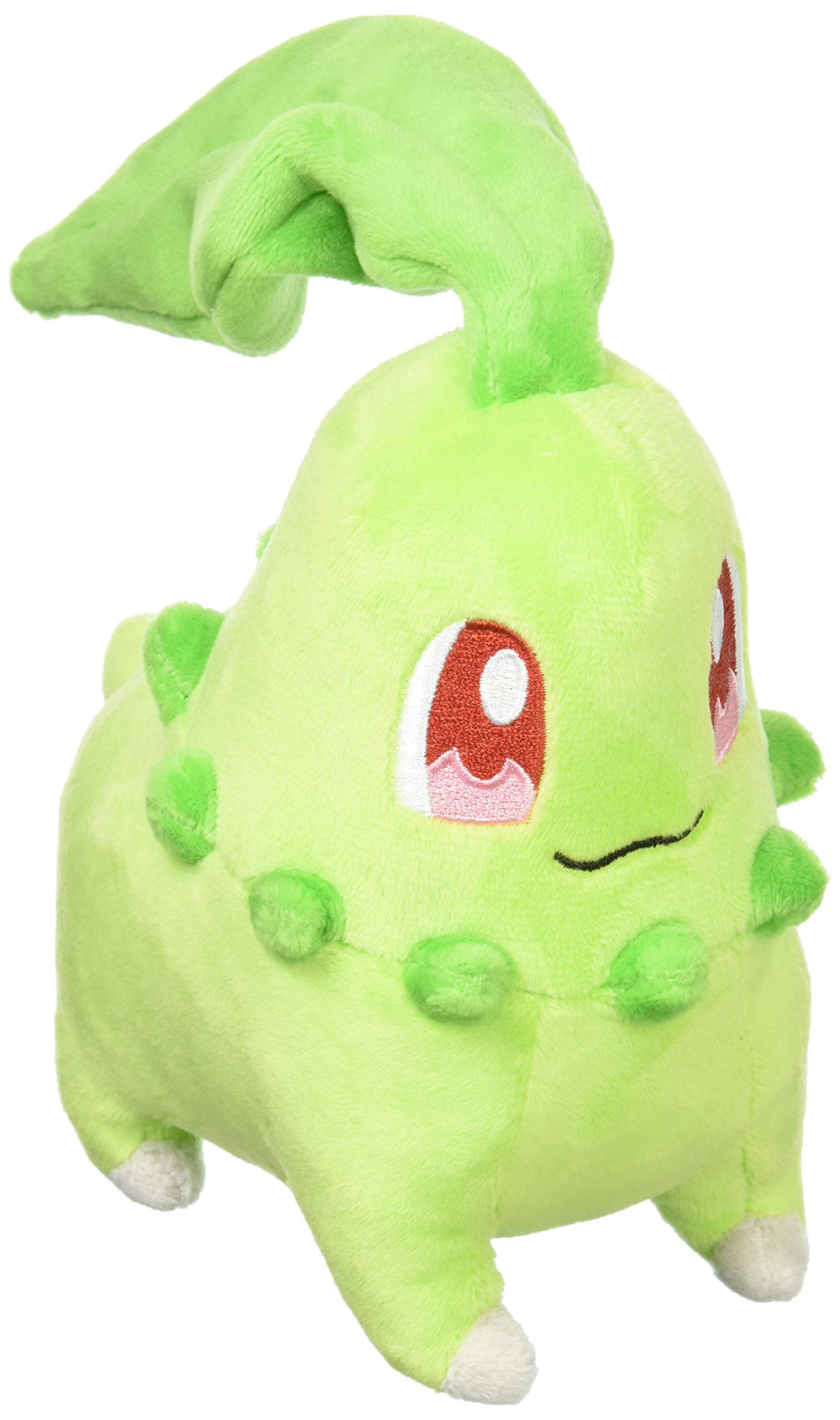 Sanei Chikorita 6-inch plush, a cuddly display piece for fans and collectors.