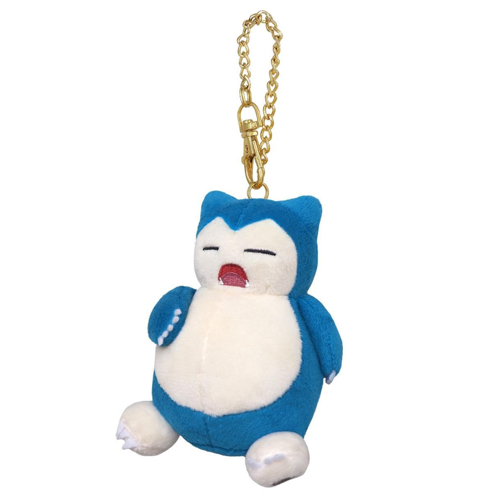 Sanei Innex Snorlax plush keychain with 4-inch size and soft fabric