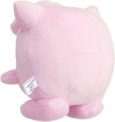 Sanei Jigglypuff plush side profile highlighting soft pink color.