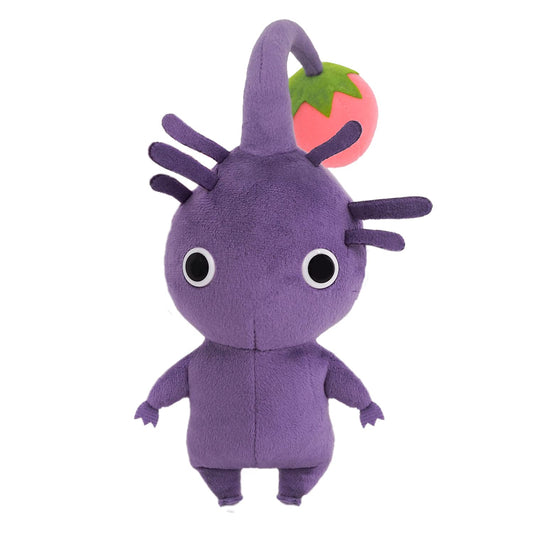 Sanei Pikmin All Star Purple Pixin plush standing, ideal for display and cuddling