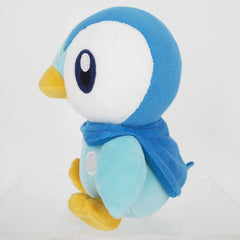 Sanei Piplup plush 6-inch blue back view, cape-like feather detail.