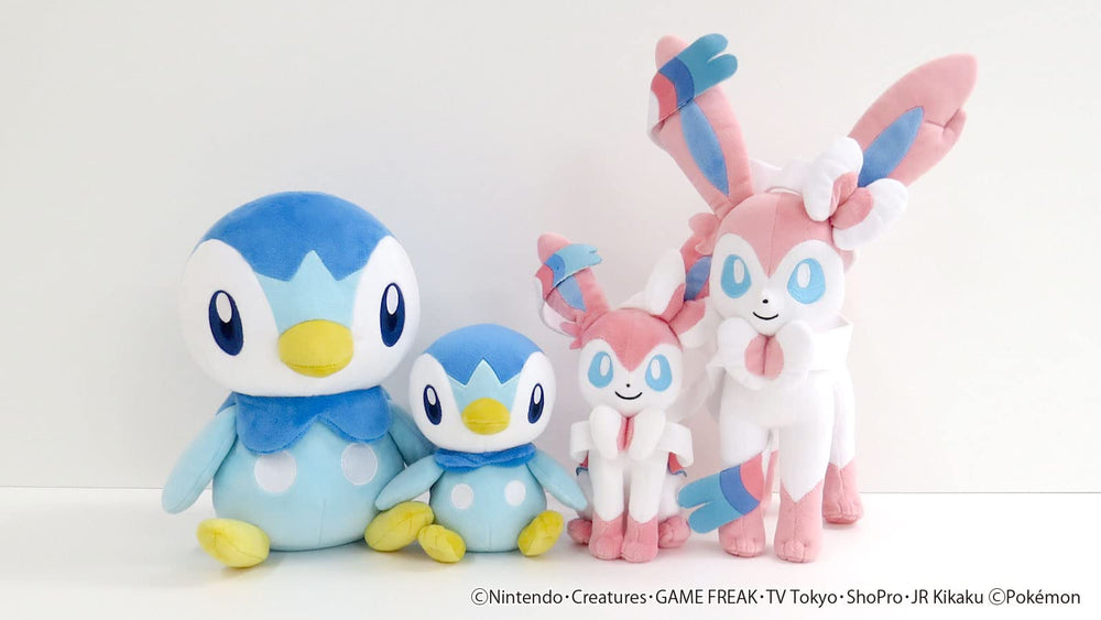 Sanei Piplup plush 6-inch blue crown-mark accent, character-inspired charm.