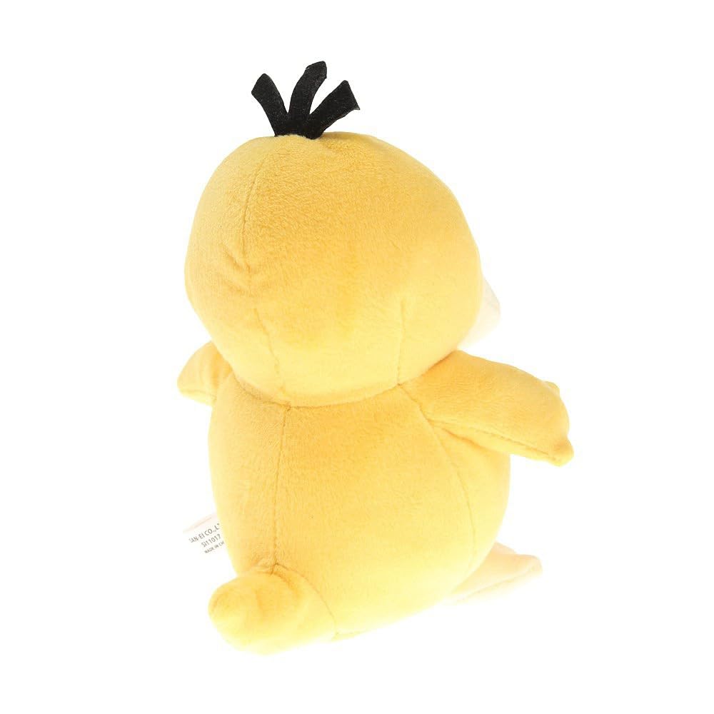 Sanei Psyduck plush close-up eyes, cute detailing and charm.