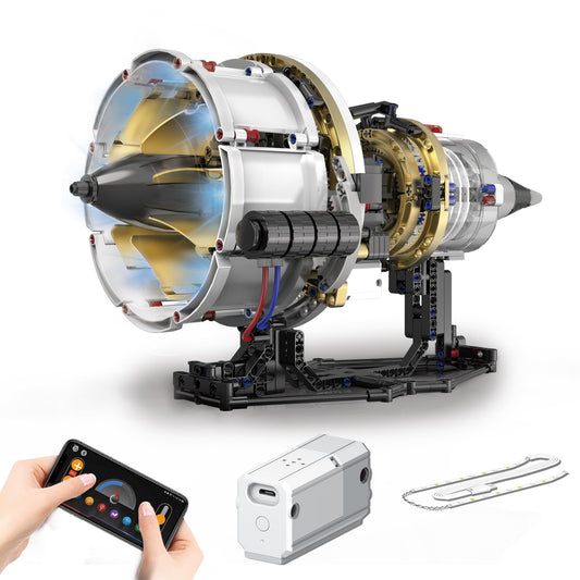 SANGQAOFU jet engine model kit front view with transparent heads for detailed inspection
