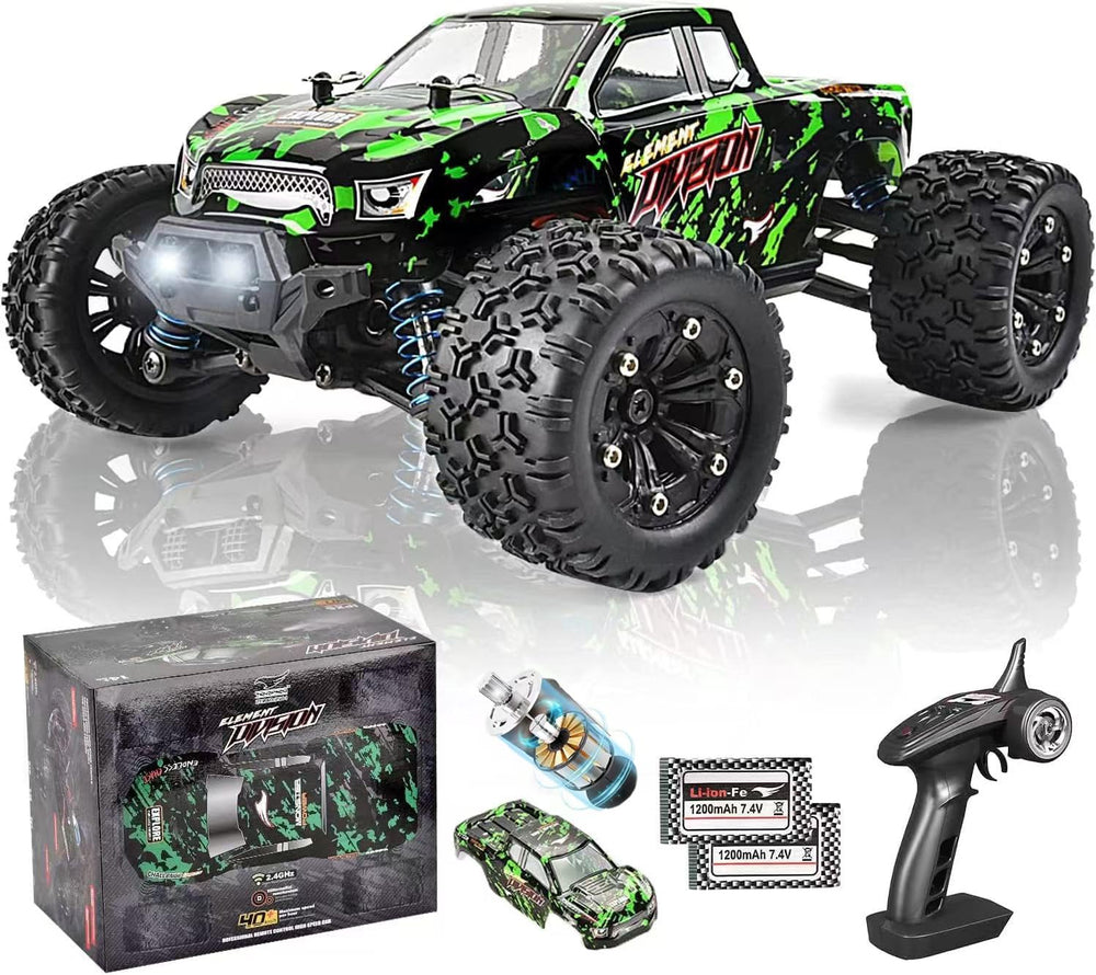 Sanherb 1:18 scale all-terrain RC car front view with rugged tires for off-road fun