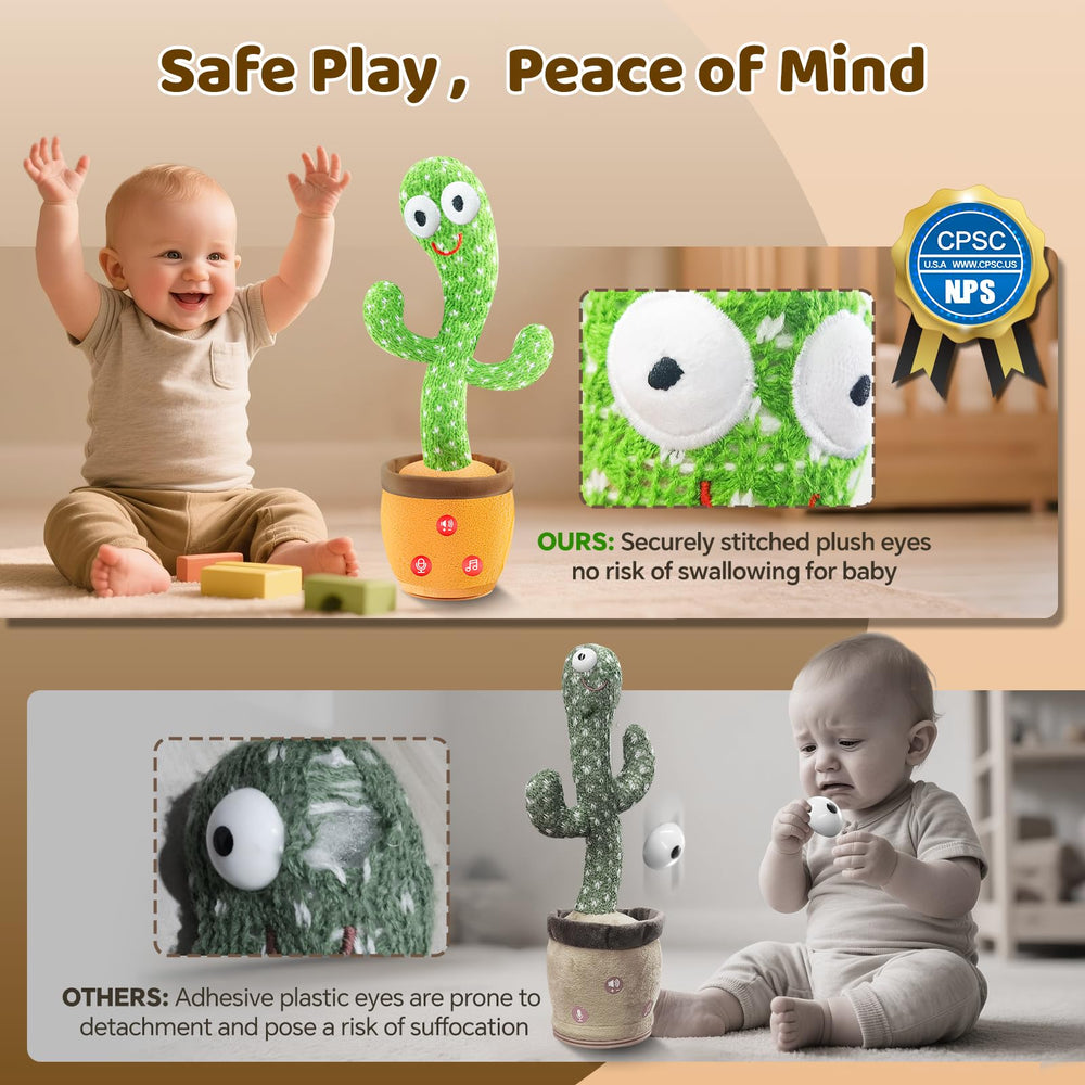 SANJOIN Cactus soft plush finish feels gentle for tiny hands
