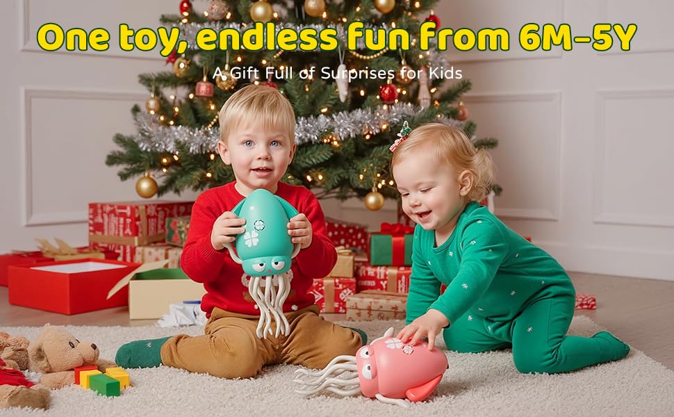 SANJOIN octopus tummy-time toy invites multisensory exploration for kids