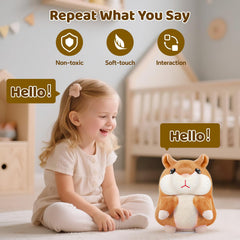 SANJOIN talking hamster toy in use by a child for interactive play.