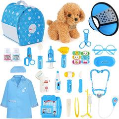 Sanlebi doctors set with dog cage bag for portable vet play and storage.