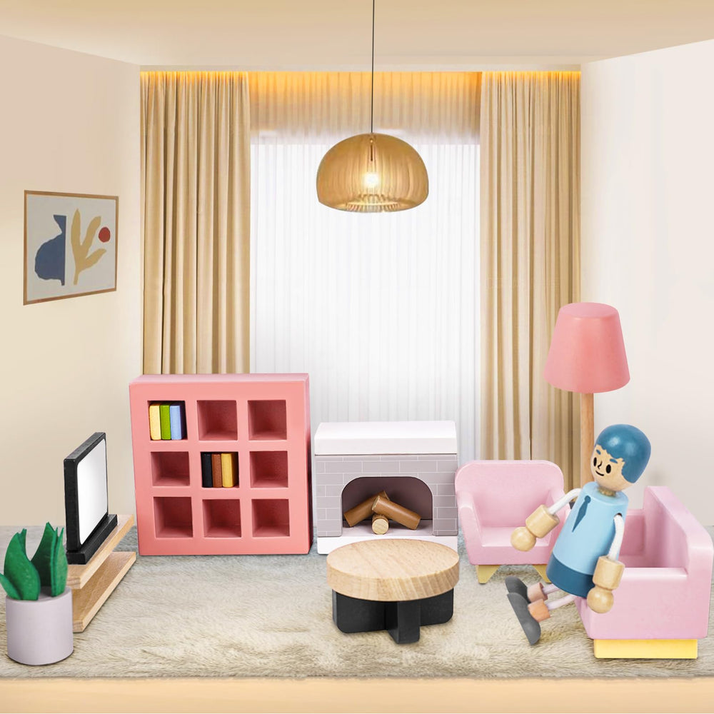Sanlebi four family dolls promote interactive nurturing play.