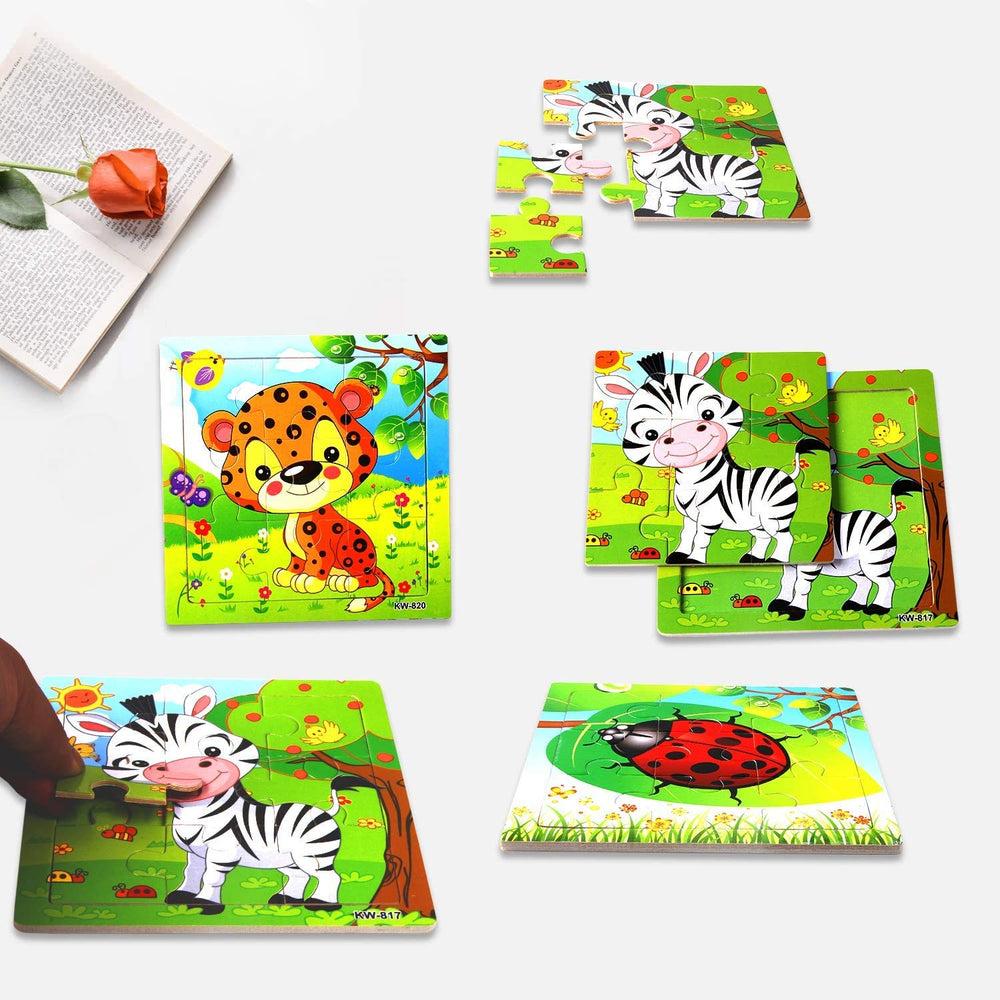 Colorful bottom-plate illustrations act as reference hints for solving