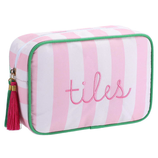 Sanwuta Mahjong tile bag with zipper, top view, keeps tiles secure during travel.