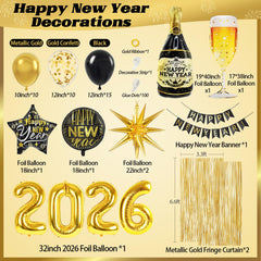 saratimtou 2026 foil-number balloons create a bold NYE centerpiece