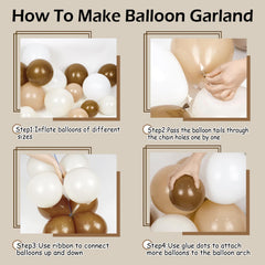 Saratimtou neutral balloon arch kit sand white balloons for soft photo-friendly contrast.