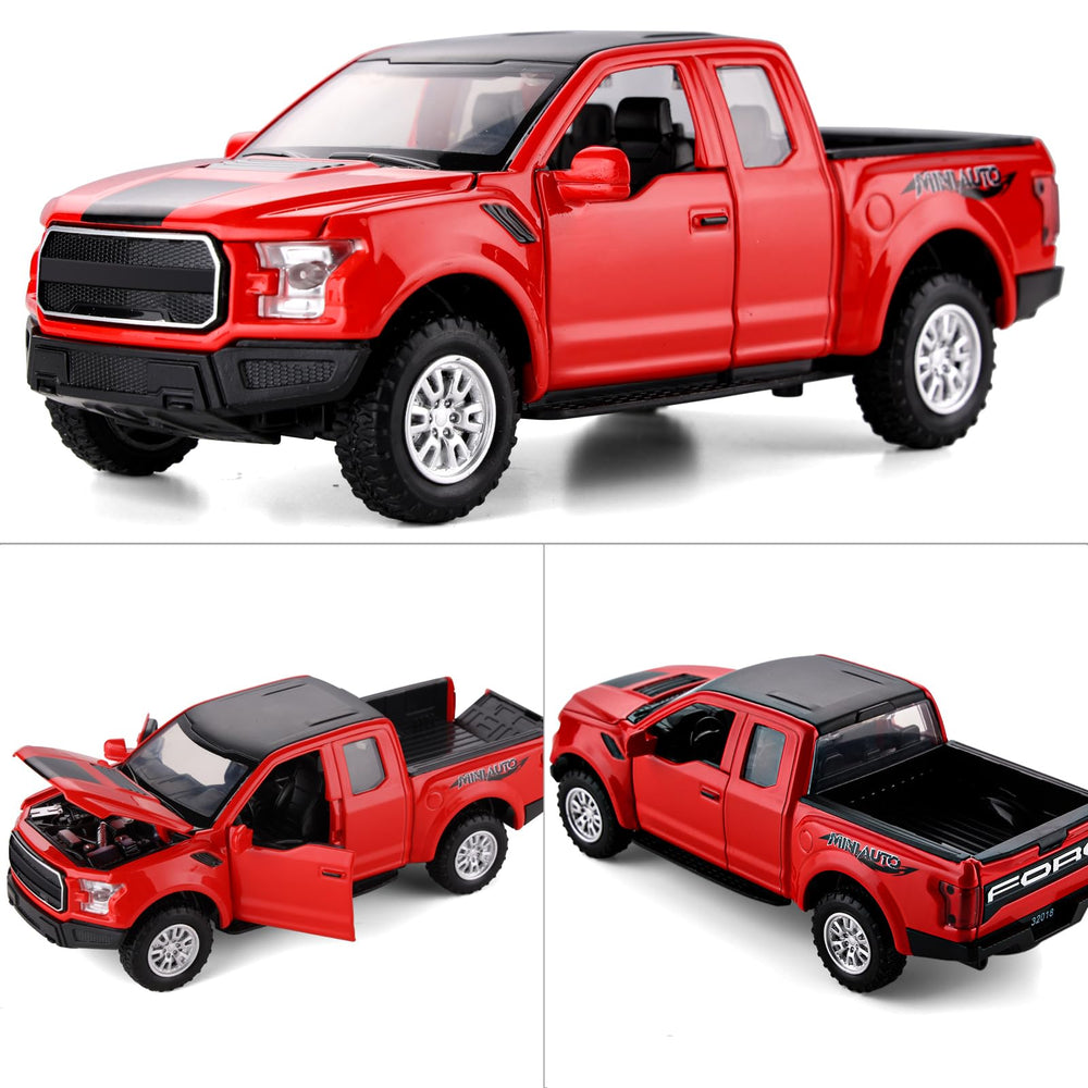 SASBSC F150 pull back action red toy for quick chase games.