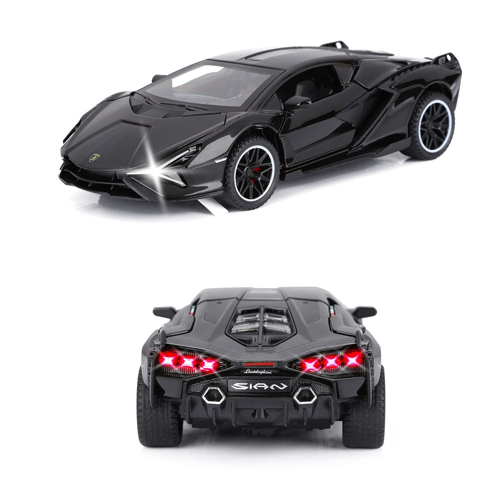 SASBSC Lamb diecast toy car open doors reveal accessible interior features.