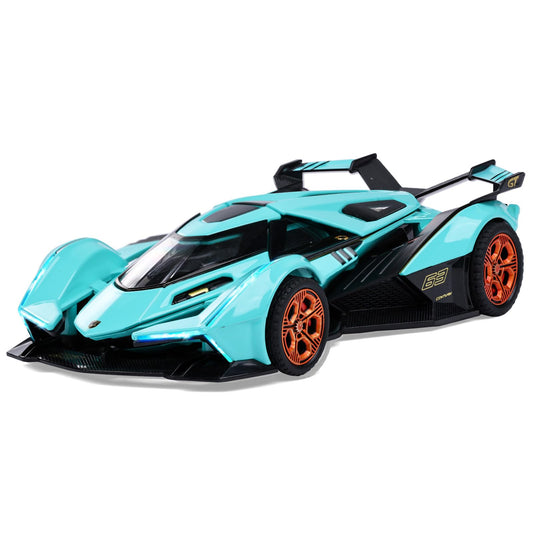 SASBSC Lambo V12 toy car blue diecast with durable metal body for active play