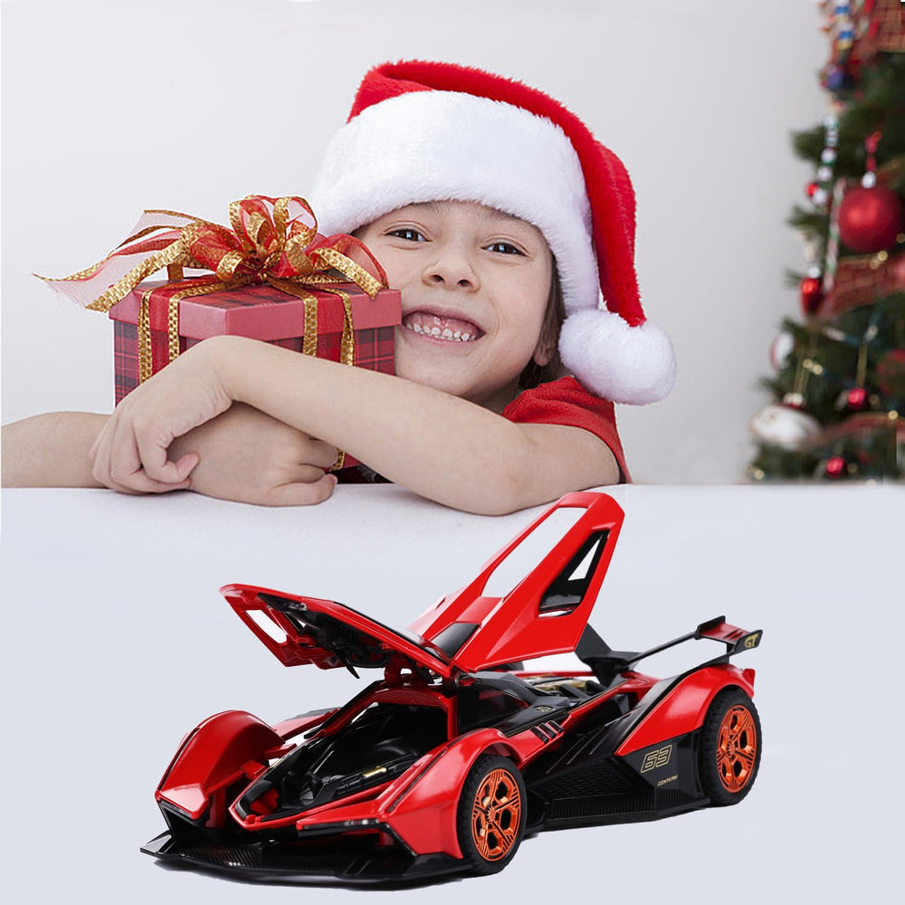 SASBSC GT-style red toy car is ideal for display or gifting.